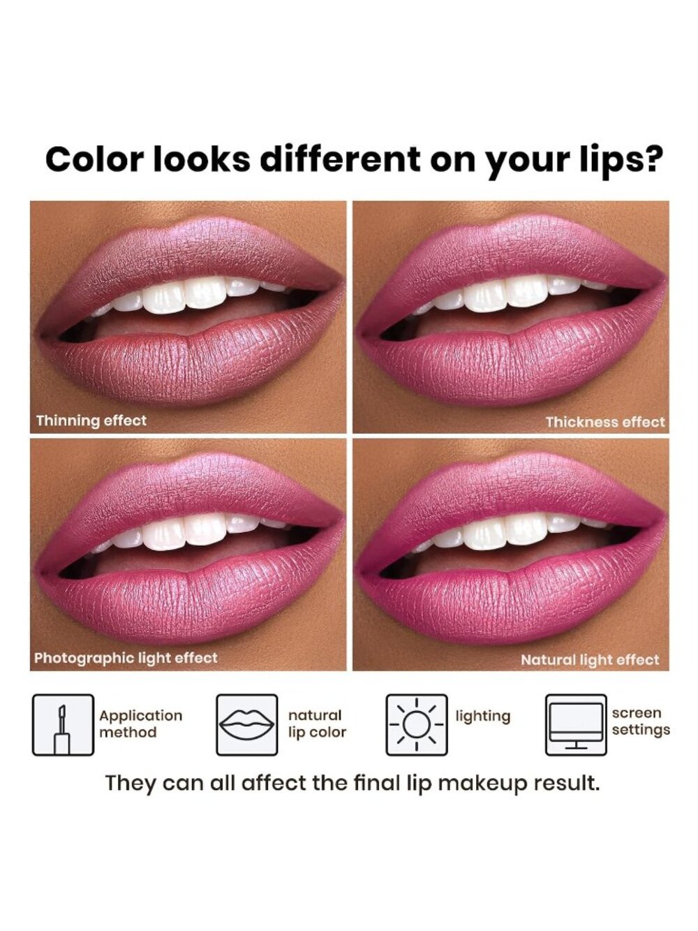 Women's Dark Mirage 16H Wear Waterproof Velvet Long-Lasting Liquid Lipstick - Picture 6 of 6
